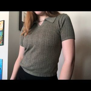 Forest green collared shirt